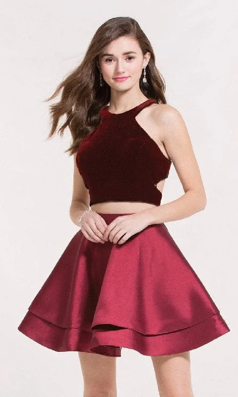 Alyce Paris - 2648SC Two Piece Halter A-Line Cocktail Dress
