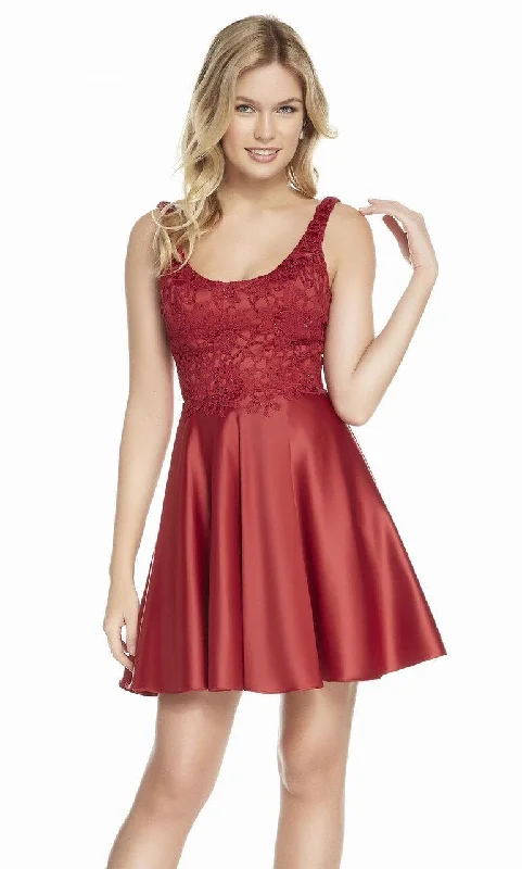 Alyce Paris - 3822SC Jeweled Lace A-Line Dress