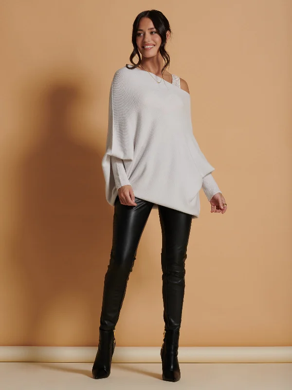 Made In Italy Asymmetric Draped Soft Knit Jumper, Oatmeal Slim Fit Regular Fit Oversized Made In Italy Asymmetric Draped Soft Knit Jumper, Oatmeal Slim Fit Regular Fit Oversized