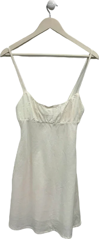 Bershka White Strappy Dress UK S
