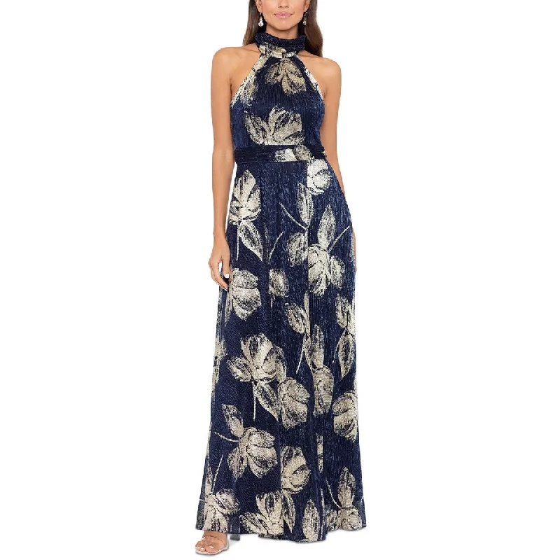Betsy & Adam Womens Halter  Evening Dress