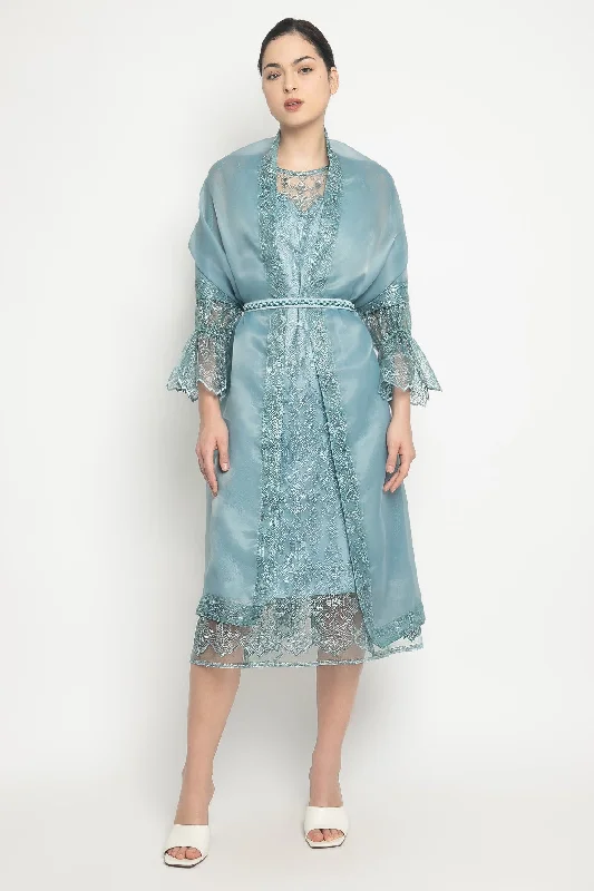 Peony Dress in Blue Turquoise
