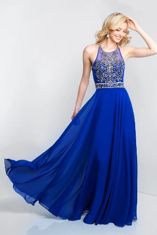 Blush by Alexia Designs - C1036SC Beaded Illusion Bodice A-Line Dress