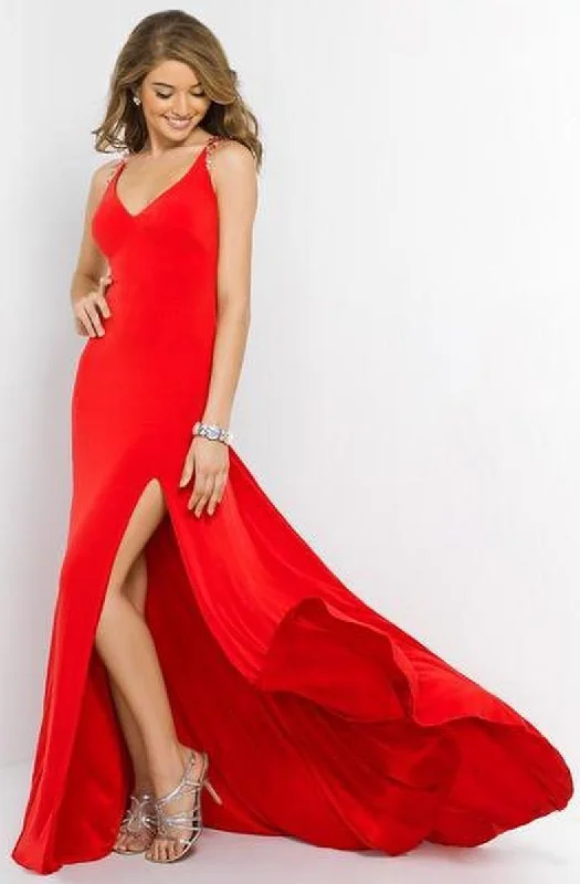 Blush by Alexia Designs - X220SC Jeweled Strap High Slit Dress