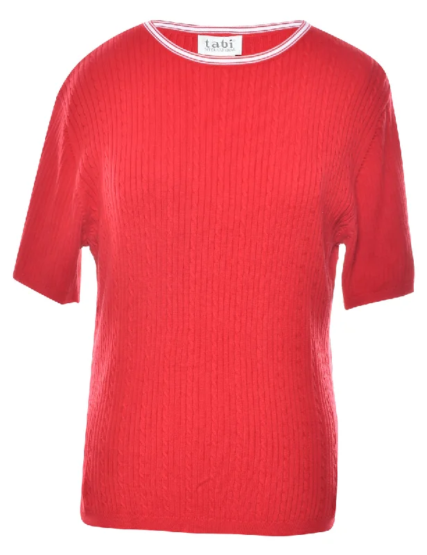 Cable Knit Jumper - M Iron Safe Non-Iron Wrinkle Free