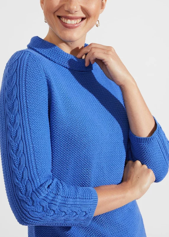 Camilla Cable Jumper 0124/9748/1144l00 Fjord-Blue Graphic Sweater Embroidered Appliqued