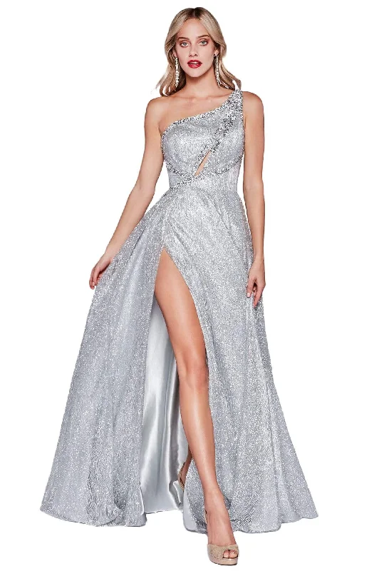 Cinderella Divine - J782 Embellished Asymmetric Long Dress