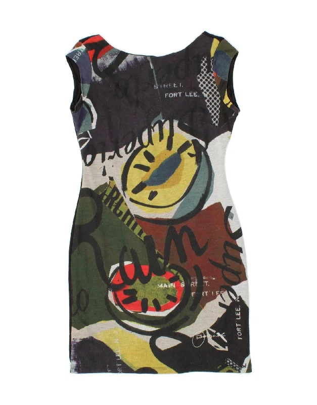 DESIGUAL Womens Graphic Sheath Dress UK 10 Small Multicoloured