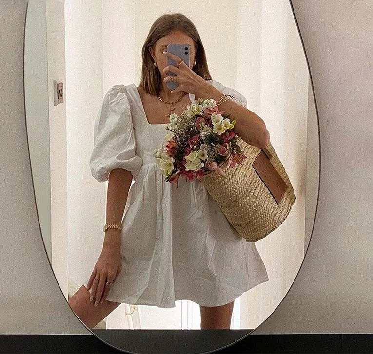 Elegant Sweet White Loose Dress