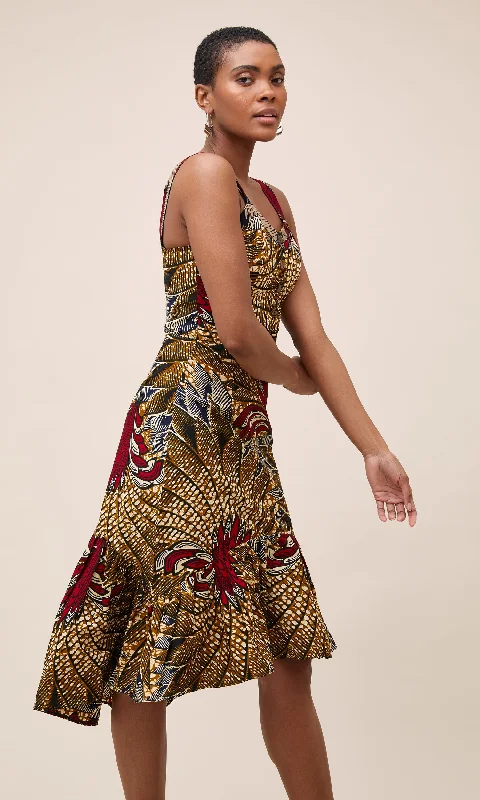 Flamenco Dress in Copper and Red