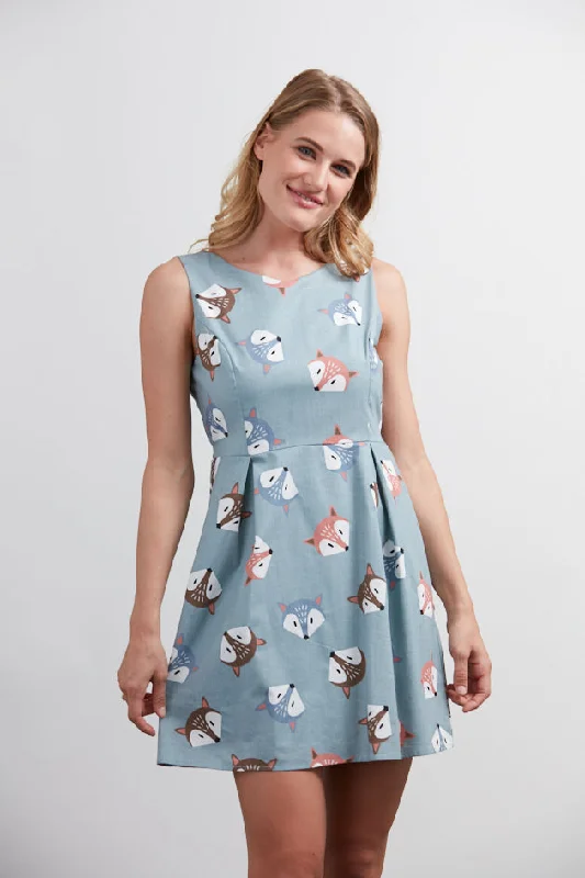 Fox All Over Print A-Line Dress
