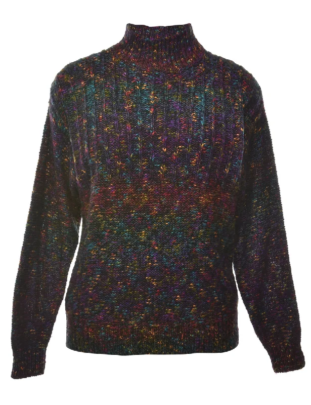 High Neck Cable Knit Jumper - S Hooded Caped Shawl Collar