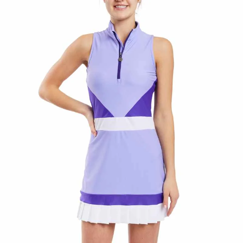 Jordan Grape-Iris-White Dress