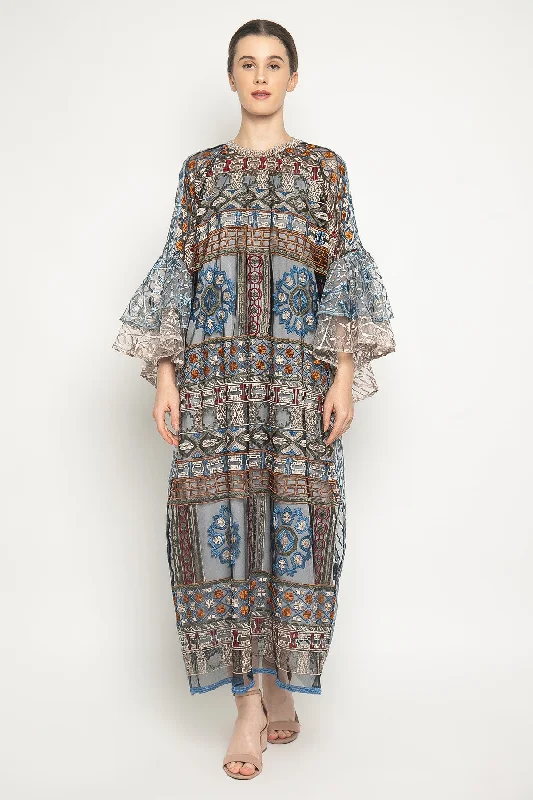 Zivana Dress in Blue Abstract