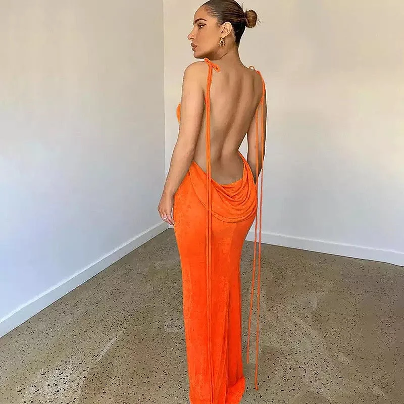 Natasha Dress - Bright Orange