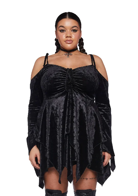 Plus F Is For Fairies® Handkerchief Dress - Black Velvet