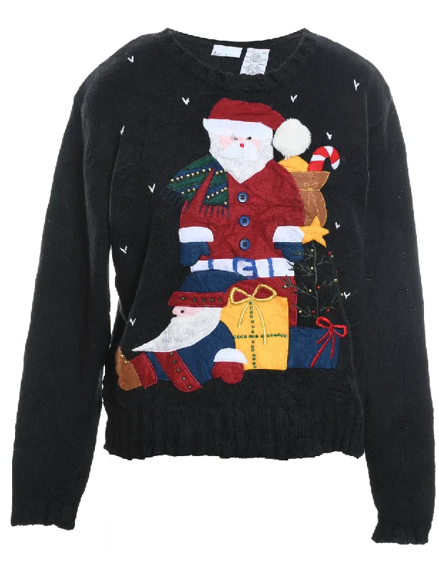 Santa Claus Christmas Jumper - L Mesh Fabric Canvas Fabric Denim Fabric