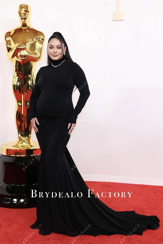 Vanessa Hudgens 2024 Oscars Black Pregnant Red Carpet Dress
