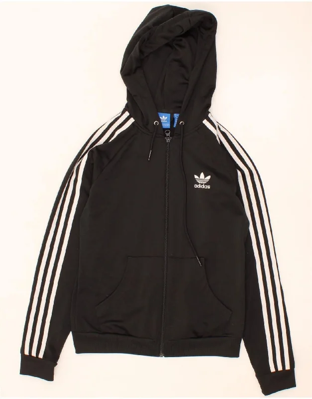 ADIDAS Womens Graphic Zip Hoodie Sweater UK 8 Small Black Polyester Hoodie with Camouflage Military Edgy ADIDAS Womens Graphic Zip Hoodie Sweater UK 8 Small Black Polyester Hoodie with Camouflage Military Edgy