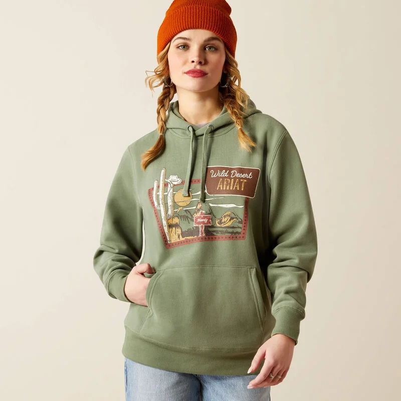 Ariat Women's Route 66 Sea Spray Hoodie 10053959 Hoodie with Illustration Artistic Creative Ariat Women's Route 66 Sea Spray Hoodie 10053959 Hoodie with Illustration Artistic Creative