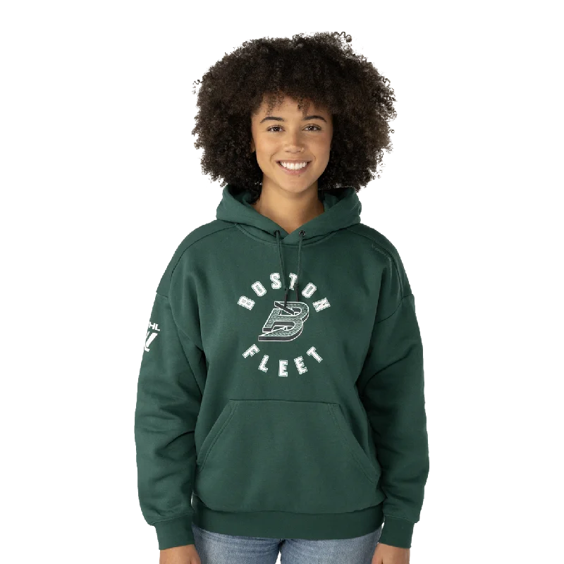 BAUER PWHL TEAM ULTIMATE HOODIE WOMENS BOSTON FLEET Hoodie with Lining Warm Insulated BAUER PWHL TEAM ULTIMATE HOODIE WOMENS BOSTON FLEET Hoodie with Lining Warm Insulated