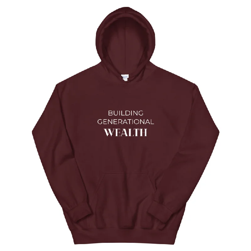Building Generational Wealth Unisex Hoodie Hoodie with Tied Waist Feminine Flattering Building Generational Wealth Unisex Hoodie Hoodie with Tied Waist Feminine Flattering