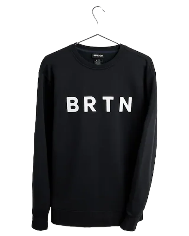 Burton Brtn Crewneck Sweatshirt - True Black Hoodie with Hem Applique Textured Unique Burton Brtn Crewneck Sweatshirt - True Black Hoodie with Hem Applique Textured Unique