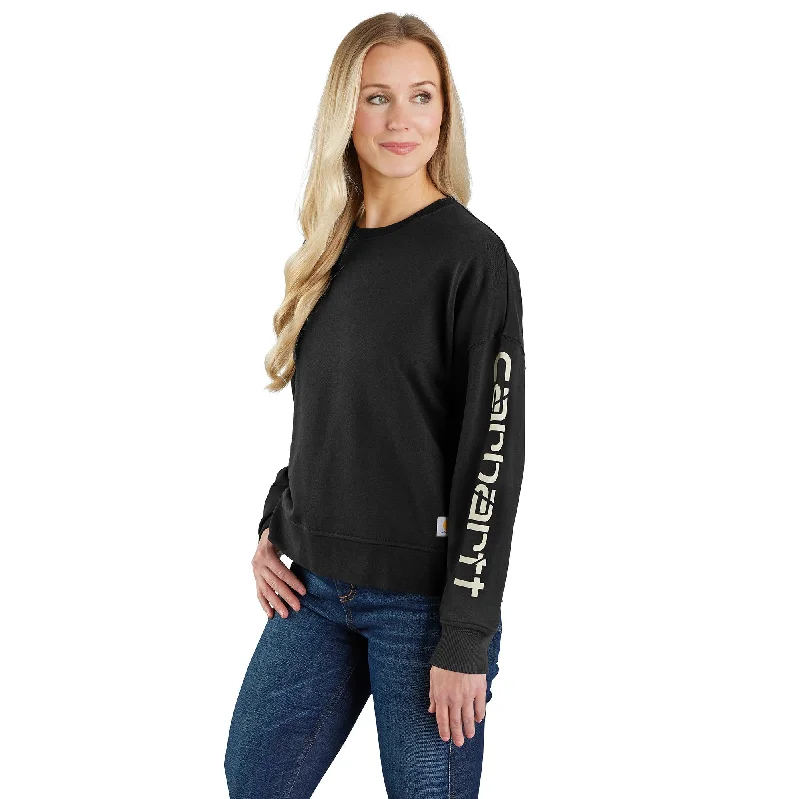 Carhartt Women's TENCEL Loose Fit Graphic Sleeve Sweatshirt Hoodie with Lining Warm Insulated Carhartt Women's TENCEL Loose Fit Graphic Sleeve Sweatshirt Hoodie with Lining Warm Insulated