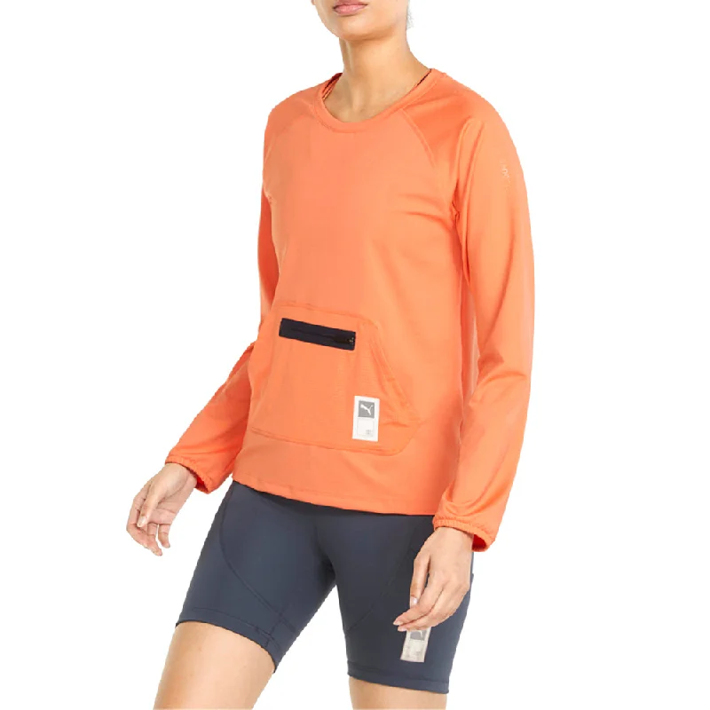 FIRST MILE X Crew Neck Long Sleeve Running Sweatshirt Hoodie with Lace Feminine Delicate FIRST MILE X Crew Neck Long Sleeve Running Sweatshirt Hoodie with Lace Feminine Delicate