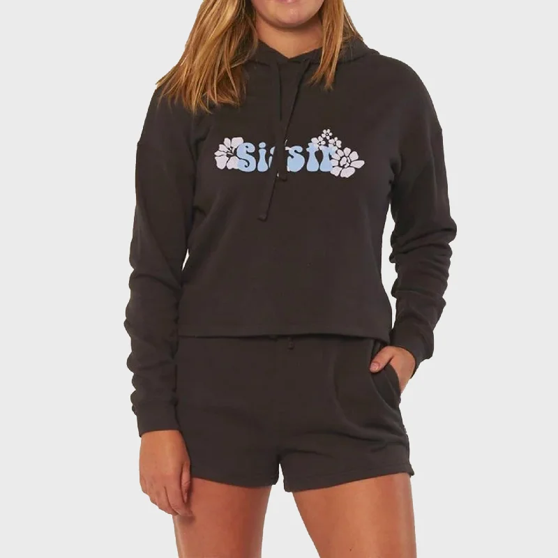 Sisstrevolution Hibiscus Heaven Womens Crop Hoodie - Charcoal Hoodie Dress Longline Feminine Sisstrevolution Hibiscus Heaven Womens Crop Hoodie - Charcoal Hoodie Dress Longline Feminine