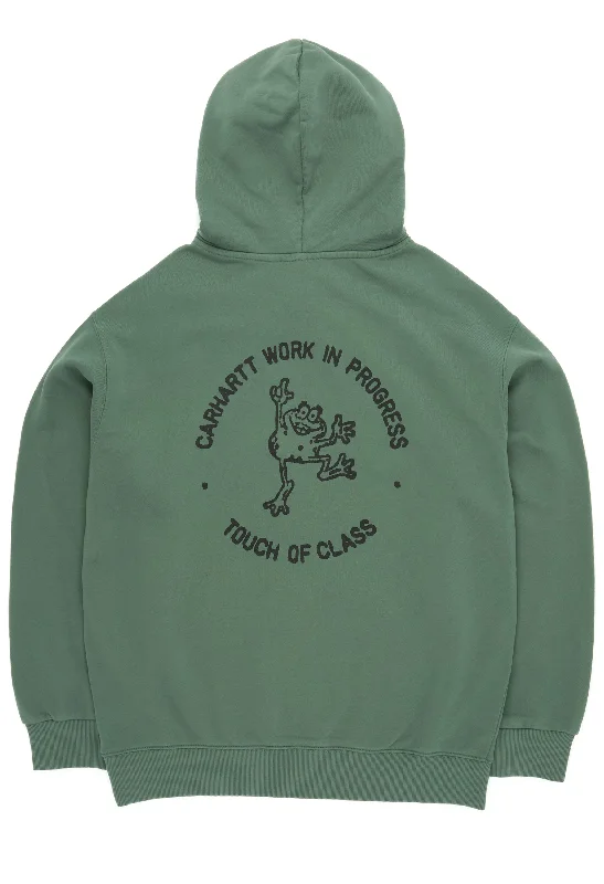Carhartt WIP Hooded Stamp Sweat - Duck Green / Black Hoodie with Stripes Bold Sporty Carhartt WIP Hooded Stamp Sweat - Duck Green / Black Hoodie with Stripes Bold Sporty