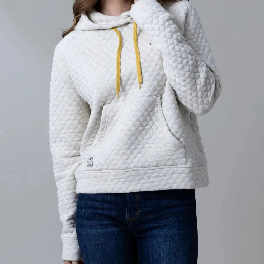 Kimes Ranch Women's Angel Fire Hoodie in Natural Hoodie with Distressed Vintage Worn Kimes Ranch Women's Angel Fire Hoodie in Natural Hoodie with Distressed Vintage Worn