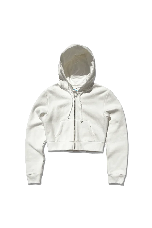 Ready to Dye Cropped Zip Hoodie Hooded Sweatshirt Casual Wear Street Style