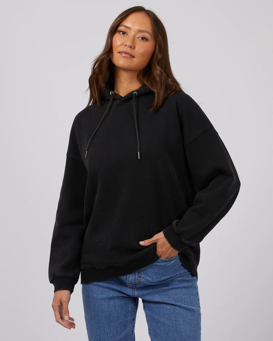 SILENT THEORY OVERSIZED HOODY WASHED BLACK 2.0 Hoodie with Embroidery Detailed Premium SILENT THEORY OVERSIZED HOODY WASHED BLACK 2.0 Hoodie with Embroidery Detailed Premium
