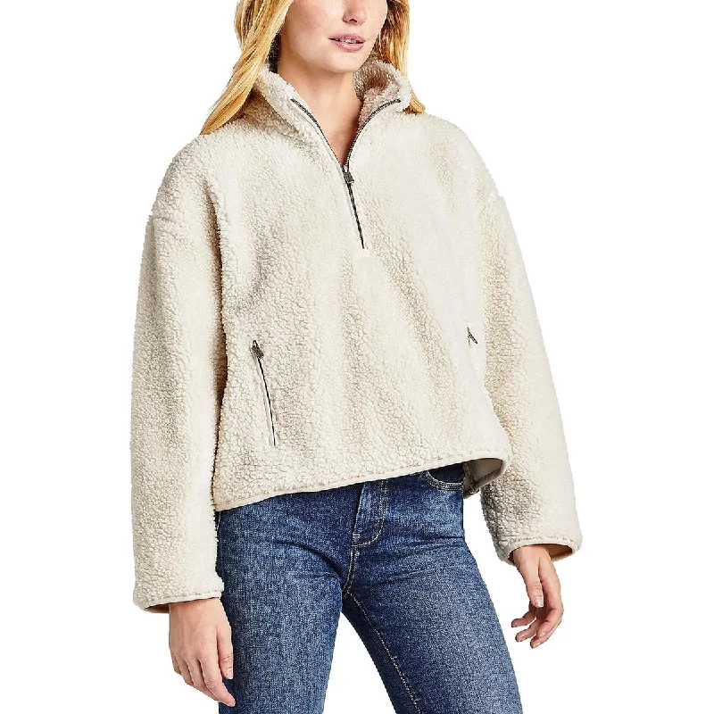 Splendid Womens Faux Fur 1/4 Zip Sweatshirt Hoodie with Batwing Sleeves Loose Dramatic Splendid Womens Faux Fur 1/4 Zip Sweatshirt Hoodie with Batwing Sleeves Loose Dramatic