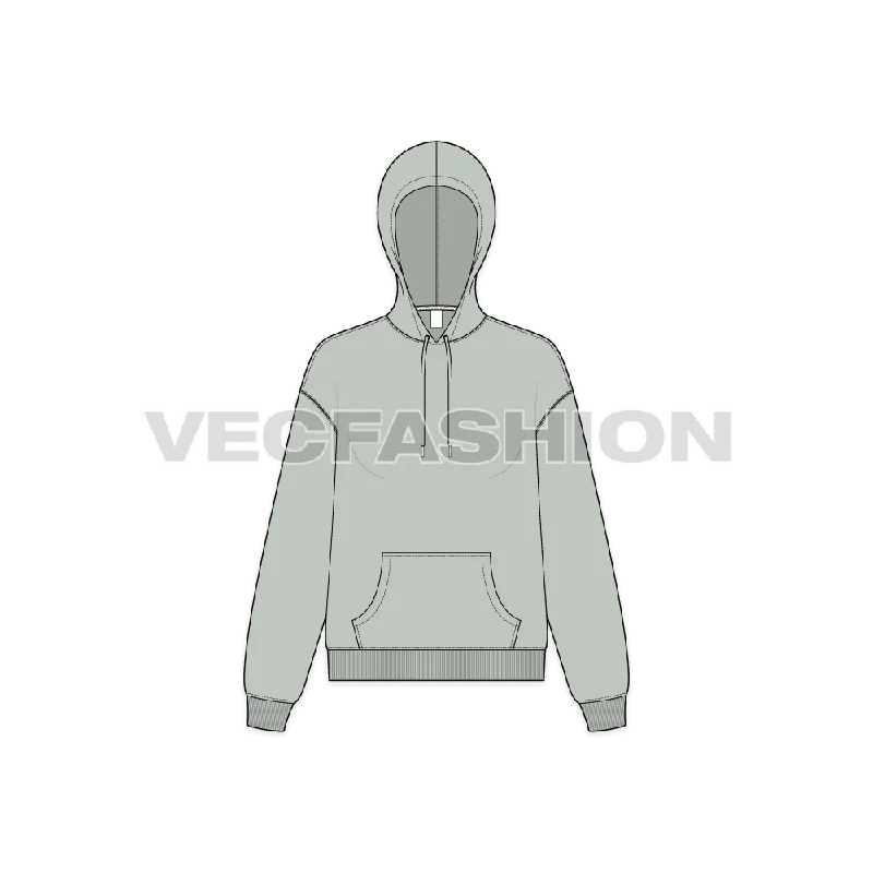 Women's Drop Shoulder Pullover Hoodie Hoodie with Contrast Stitching Detailed Premium Women's Drop Shoulder Pullover Hoodie Hoodie with Contrast Stitching Detailed Premium