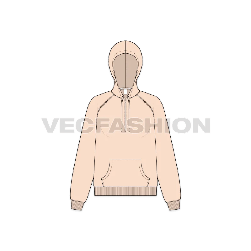 Women's Raglan Sleeve Hoodie With Half Zip Hoodie with Magnetic Closure Innovative Modern Women's Raglan Sleeve Hoodie With Half Zip Hoodie with Magnetic Closure Innovative Modern