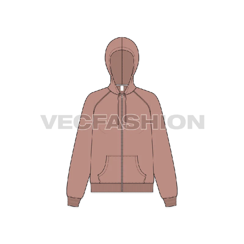 Women's Raglan Sleeve Hoodie Hoodie with Fur Luxurious Winter