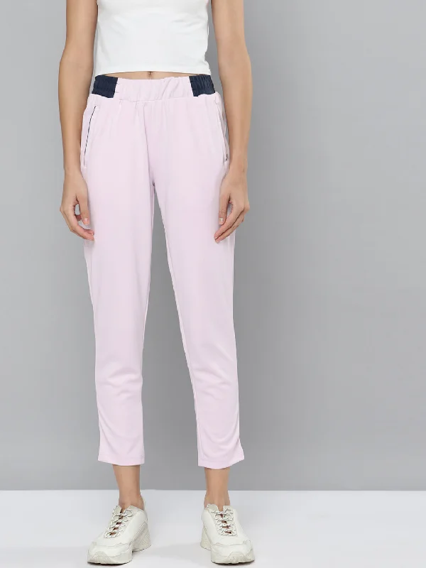Alcis Women Lilac Solid Slim Fit Track Pants Lightweight Jogger Pants