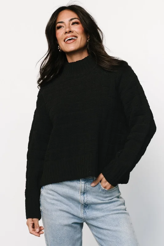 Stetson Knit Sweater | Black Rayon Fabric Velvet Fabric Corduroy Fabric