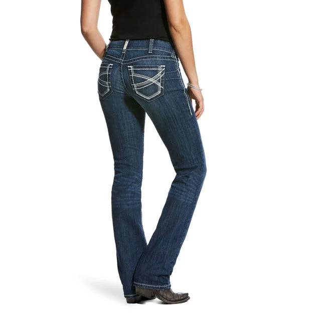 Ariat Womens R.E.A.L. Mid Rise Stretch Ivy Stackable Straight Leg Jean Casual High-Waisted Bootcut Jeans Ariat Womens R.E.A.L. Mid Rise Stretch Ivy Stackable Straight Leg Jean Casual High-Waisted Bootcut Jeans