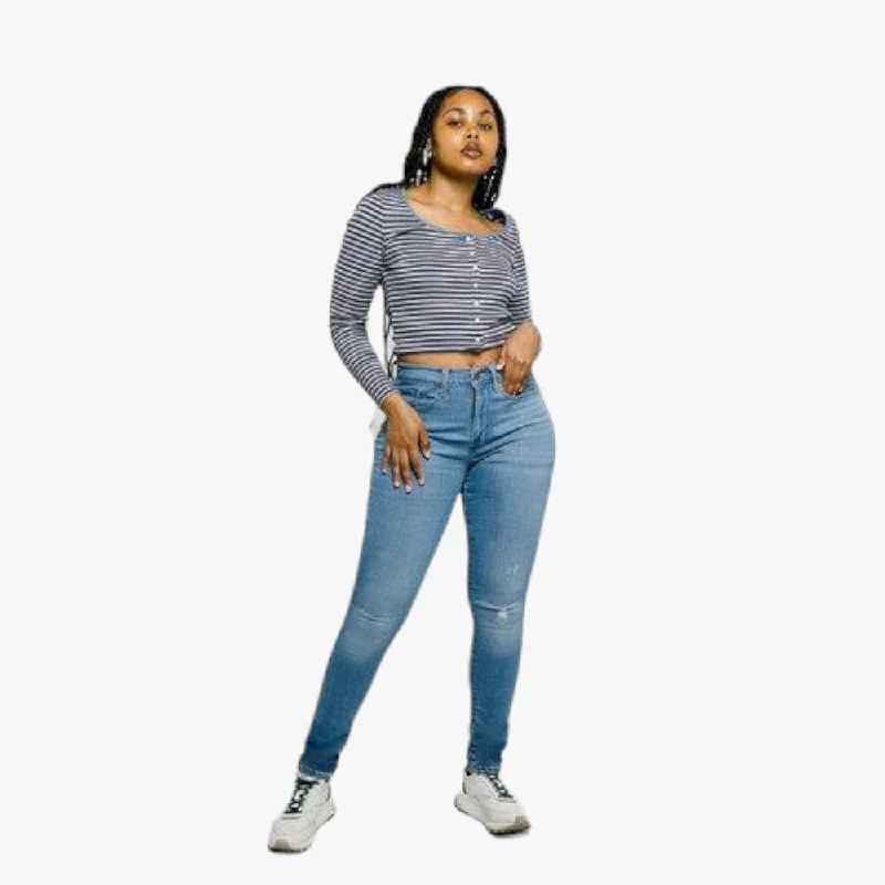 Levi's Womens Curvy Super Skinny Lapis Air Jean Chic Ripped Jeans