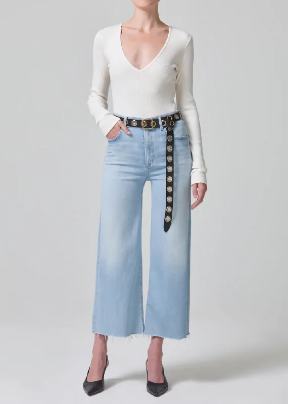 Lyra Crop Wide Leg Jean Cozy Stretch High-Waist Jeans