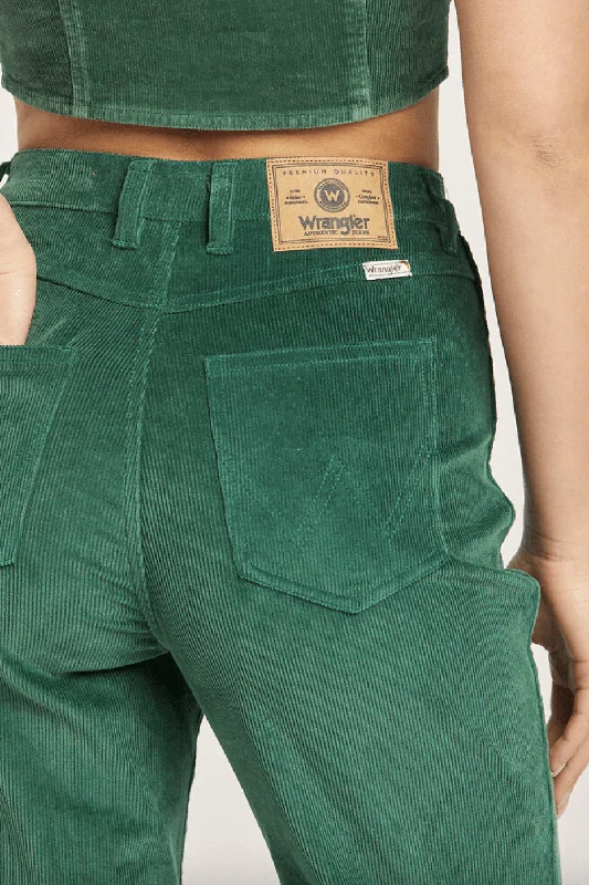 WRANGLER HI BELLS CORD FLARED JEAN - BASIL CORD Casual Distressed Skinny Jeans