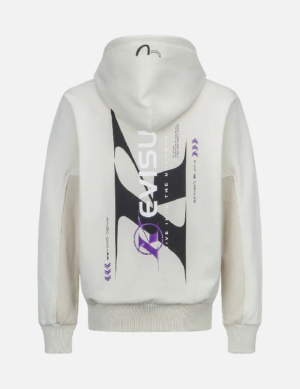 Color-Block Logo Print Hooded Sweatshirt Hoodie with Hood Adjustable Protection