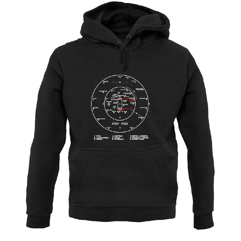 Cricket Ground Diagram Unisex Hoodie Hoodie with Button Classic Timeless