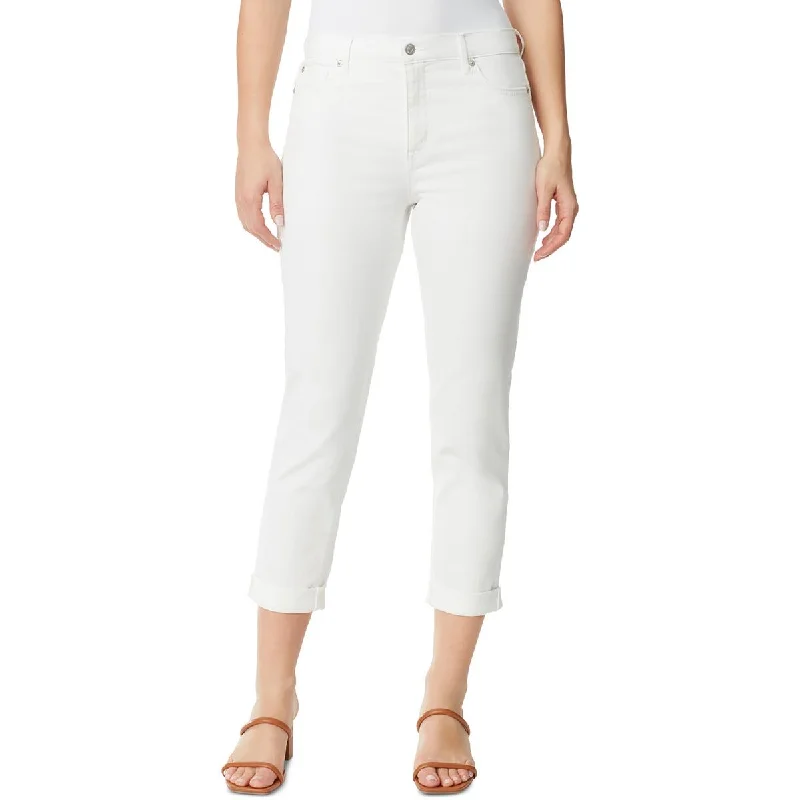 Gloria Vanderbilt Womens Cropped Straight Leg Boyfriend Jeans Stylish Slim Fit Denim