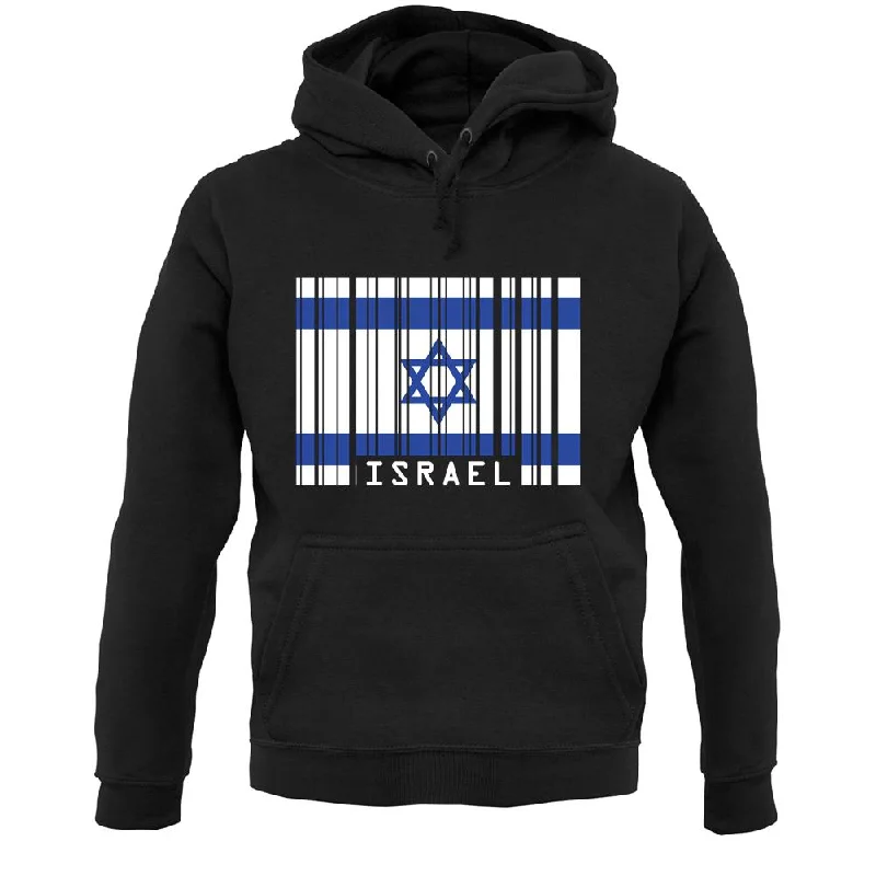 Israel Barcode Style Flag Unisex Hoodie Hoodie with Print Artistic Unique