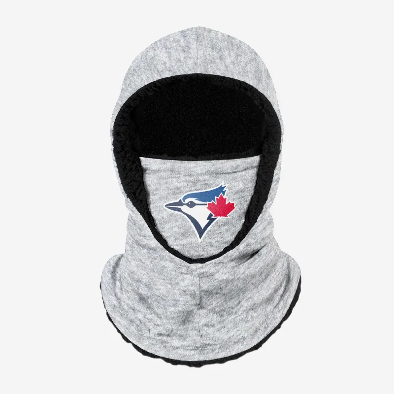 Toronto Blue Jays Heather Grey Big Logo Hooded Gaiter Oversized Hoodie Comfort Casual