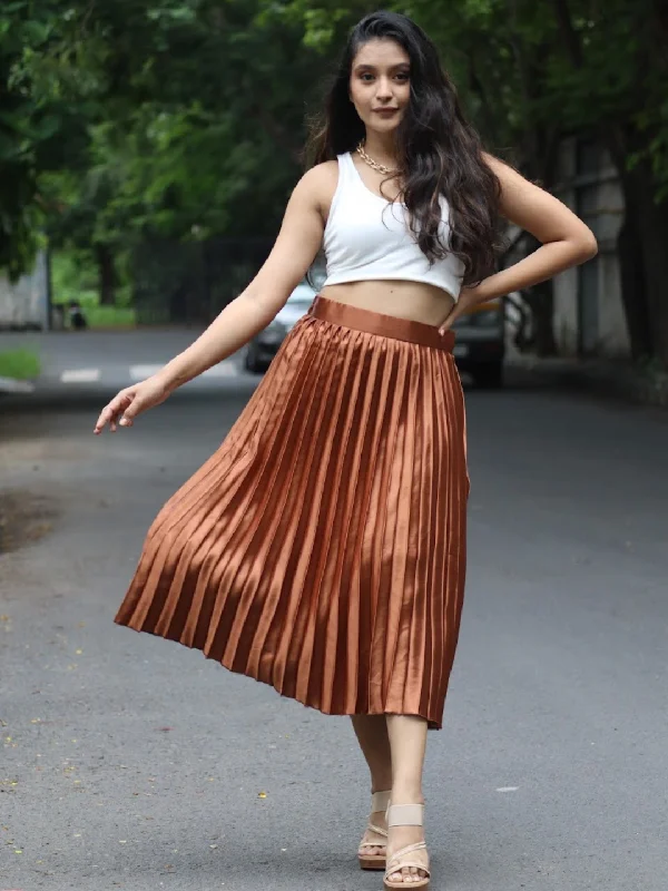 Pleated Midi Skirt lightweight skirt design